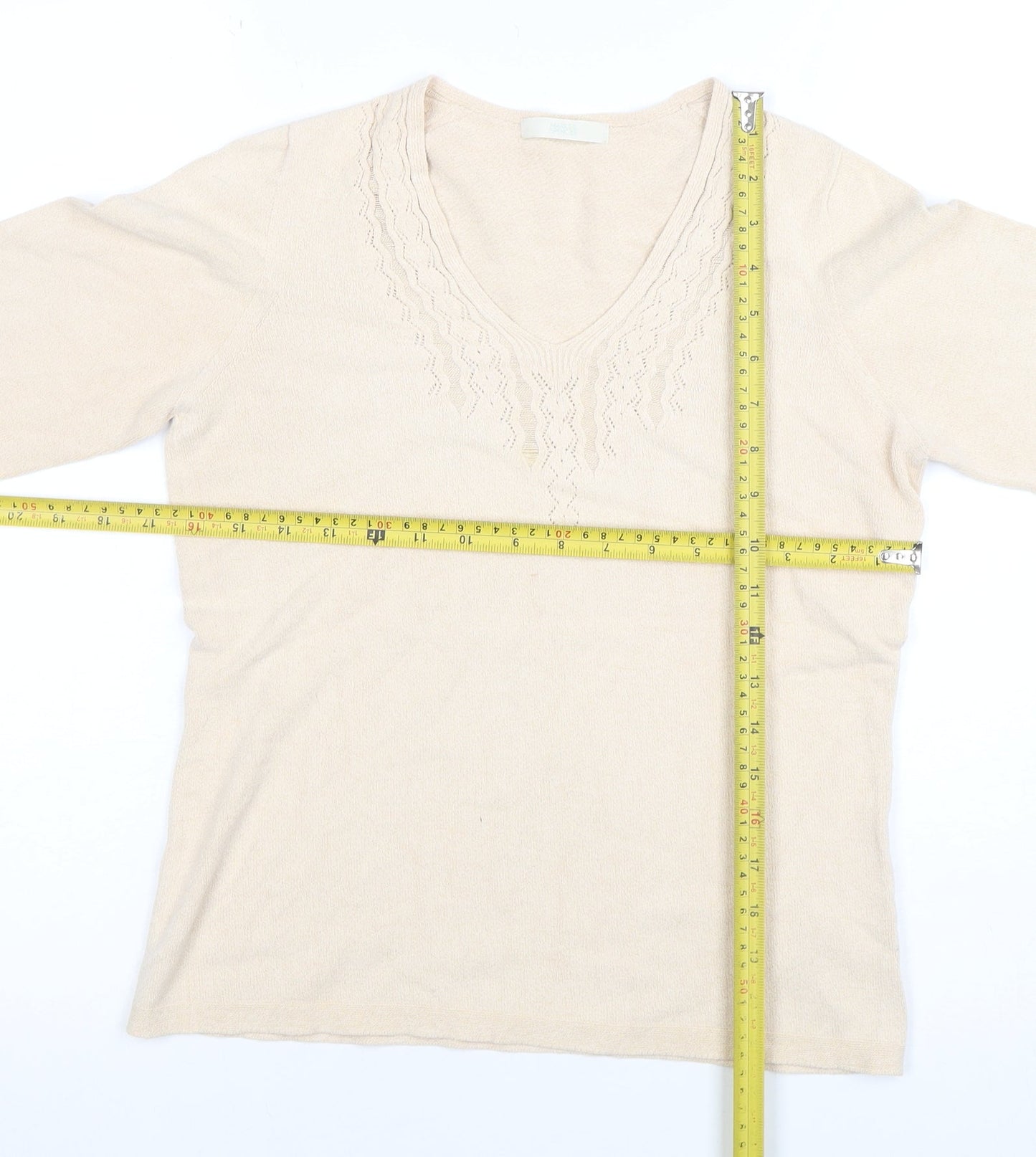 Womens UK Size 12 Marks and Spencer Beige Basic Blouse