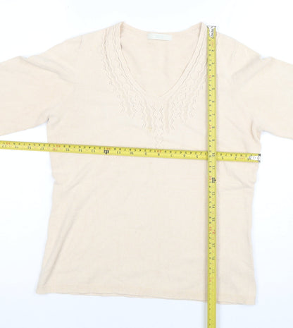 Womens UK Size 12 Marks and Spencer Beige Basic Blouse