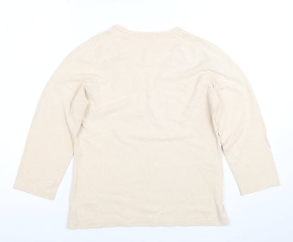 Womens UK Size 12 Marks and Spencer Beige Basic Blouse