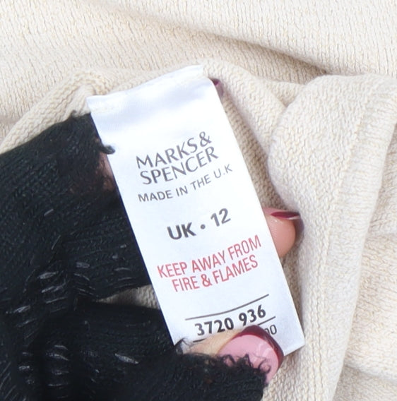 Womens UK Size 12 Marks and Spencer Beige Basic Blouse