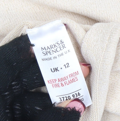 Womens UK Size 12 Marks and Spencer Beige Basic Blouse