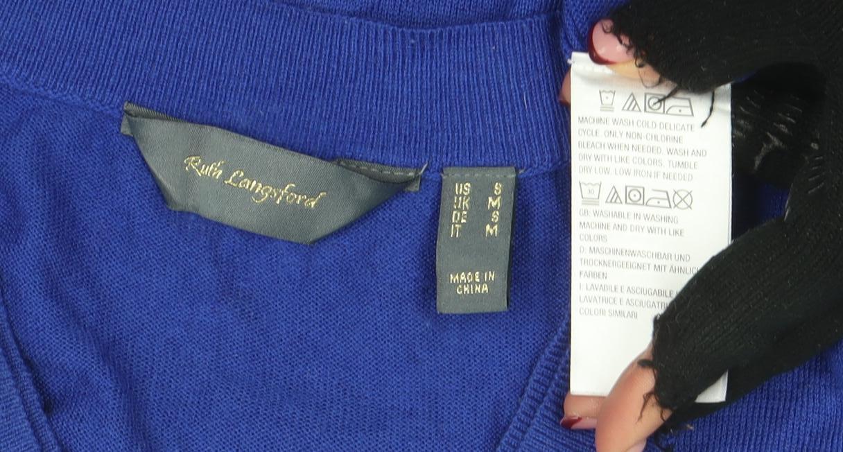 Womens UK Size S Lands’ End Blue Pullover Jumper
