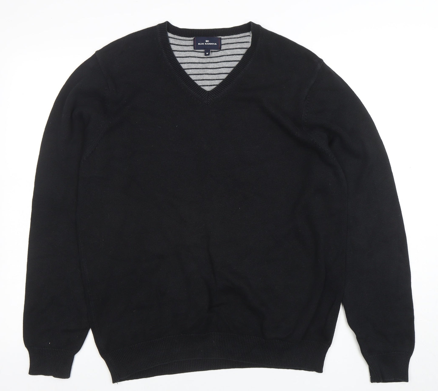 Mens UK Size M Blue Harbour Black Pullover Jumper