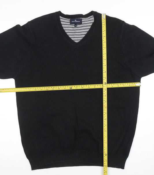 Mens UK Size M Blue Harbour Black Pullover Jumper
