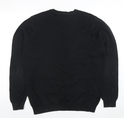 Mens UK Size M Blue Harbour Black Pullover Jumper