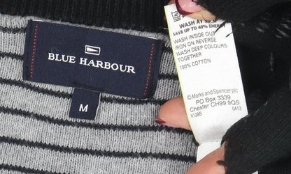 Mens UK Size M Blue Harbour Black Pullover Jumper