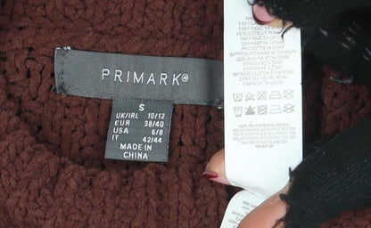 Womens UK Size S Primark Brown Pullover Jumper