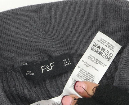 Womens UK Size 6 F&F Regular Fit Jogger Grey Trousers