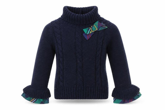 Girls UK Size 4 Years Janie and Jack Blue Henley Jumper