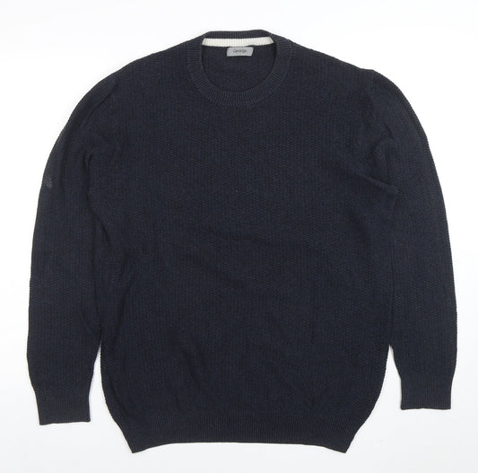 Mens UK Size L George Blue Pullover Jumper