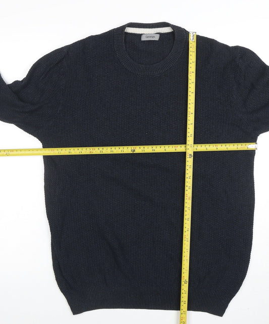 Mens UK Size L George Blue Pullover Jumper