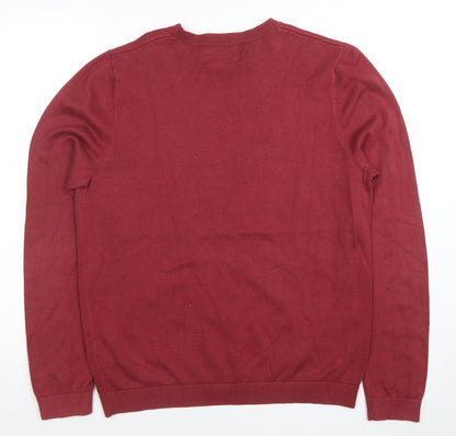 Mens UK Size M Topman Red Pullover Jumper