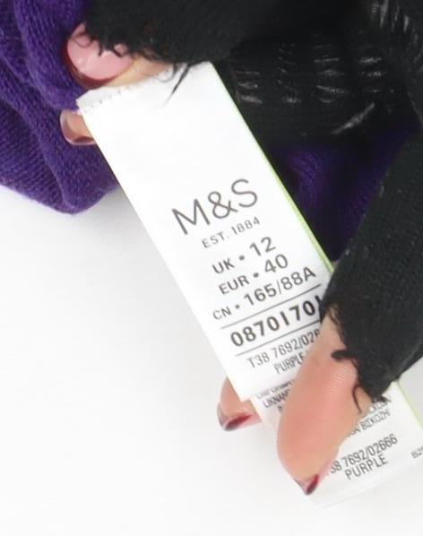 Womens UK Size 12 Marks and Spencer Purple Pullover Jumper
