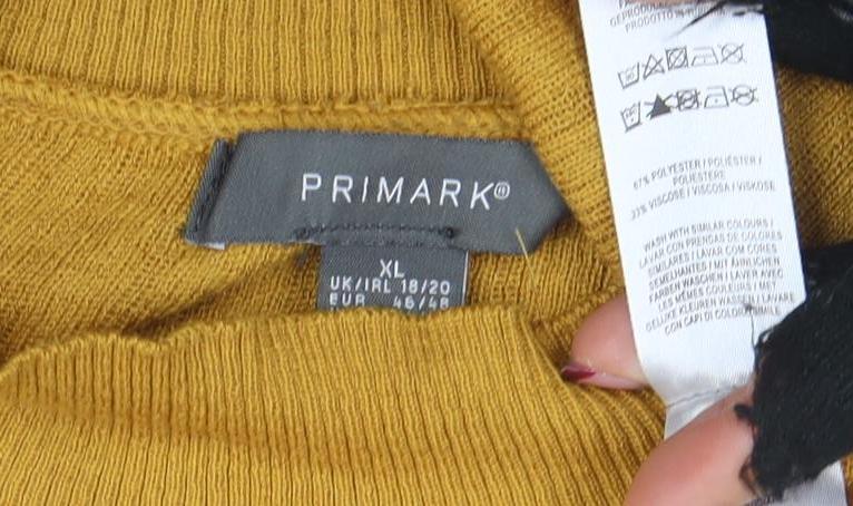 Womens UK Size XL Primark Yellow Pullover Jumper