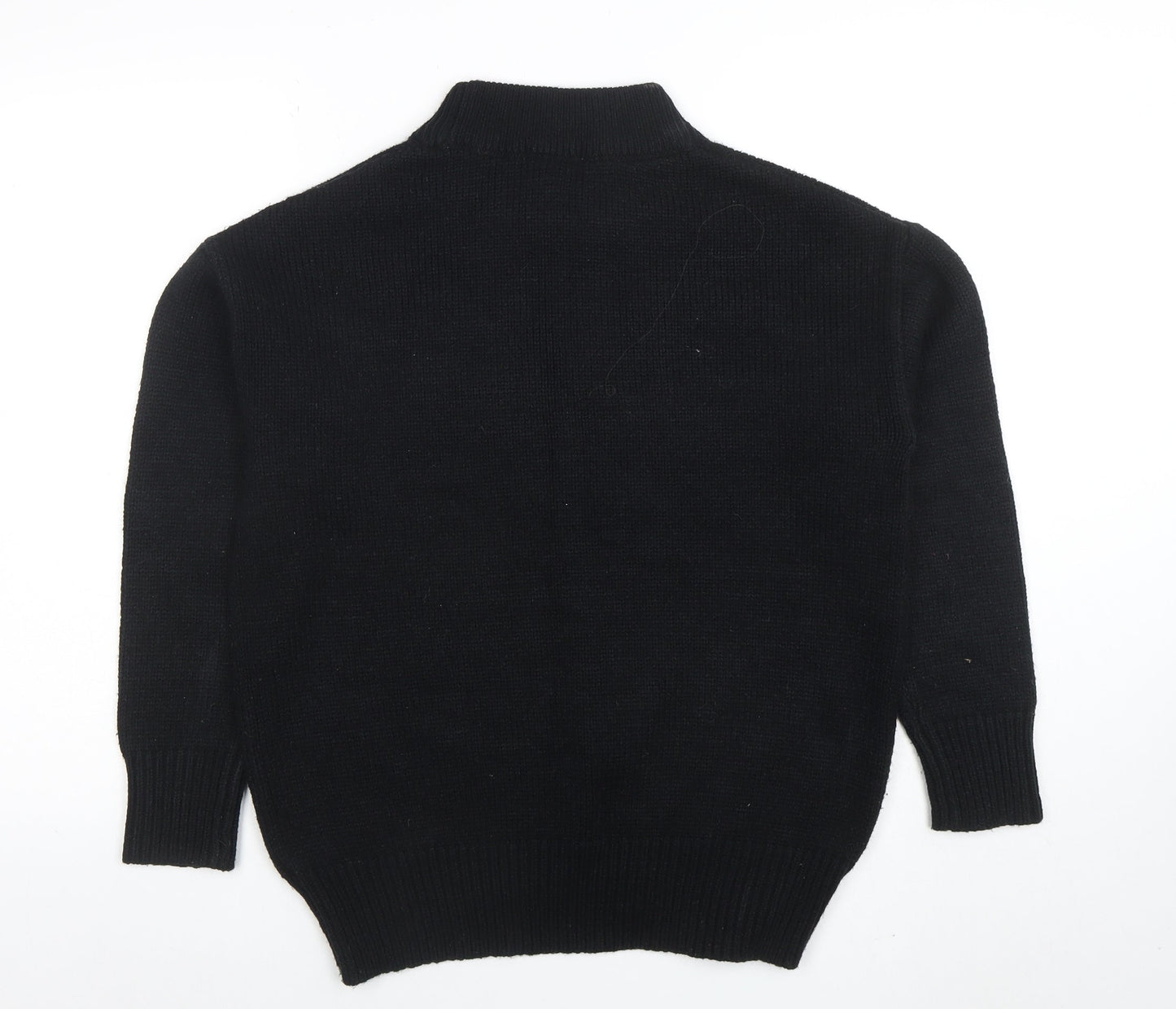 Tu Womens Black Wool Blend Mock Neck Long Sleeve Jumper Size 10