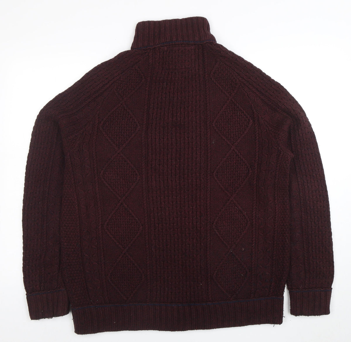 Mens UK Size M Matalan Brown 1/4 Zip Jumper