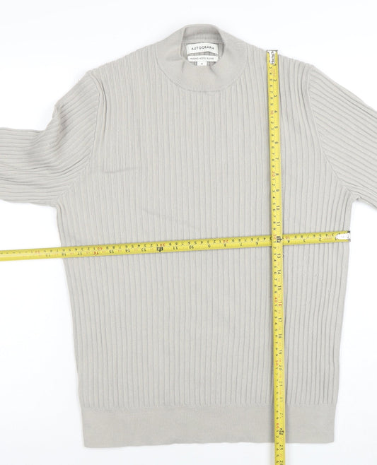 Mens UK Size M Marks and Spencer Beige Pullover Jumper