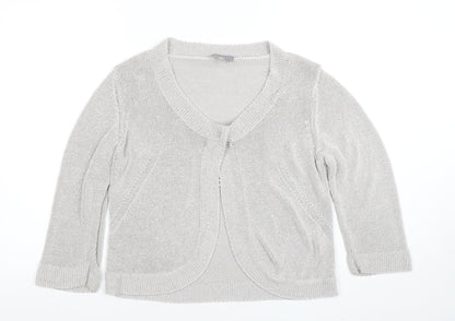 Womens UK Size 16 Per Una Silver Cardigan Jumper