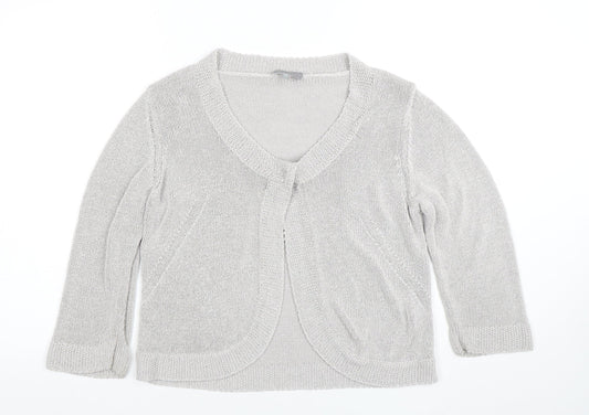 Womens UK Size 16 Per Una Silver Cardigan Jumper