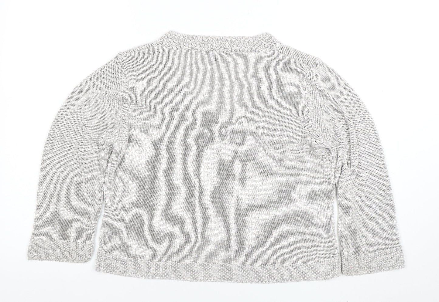 Womens UK Size 16 Per Una Silver Cardigan Jumper
