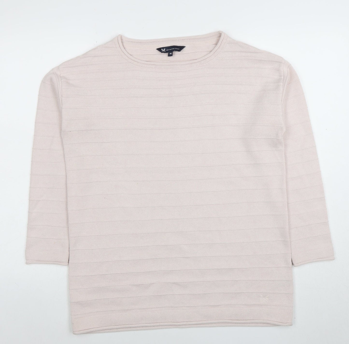 Womens UK Size 14 Crew Clothing Company Beige Pullover Jumper