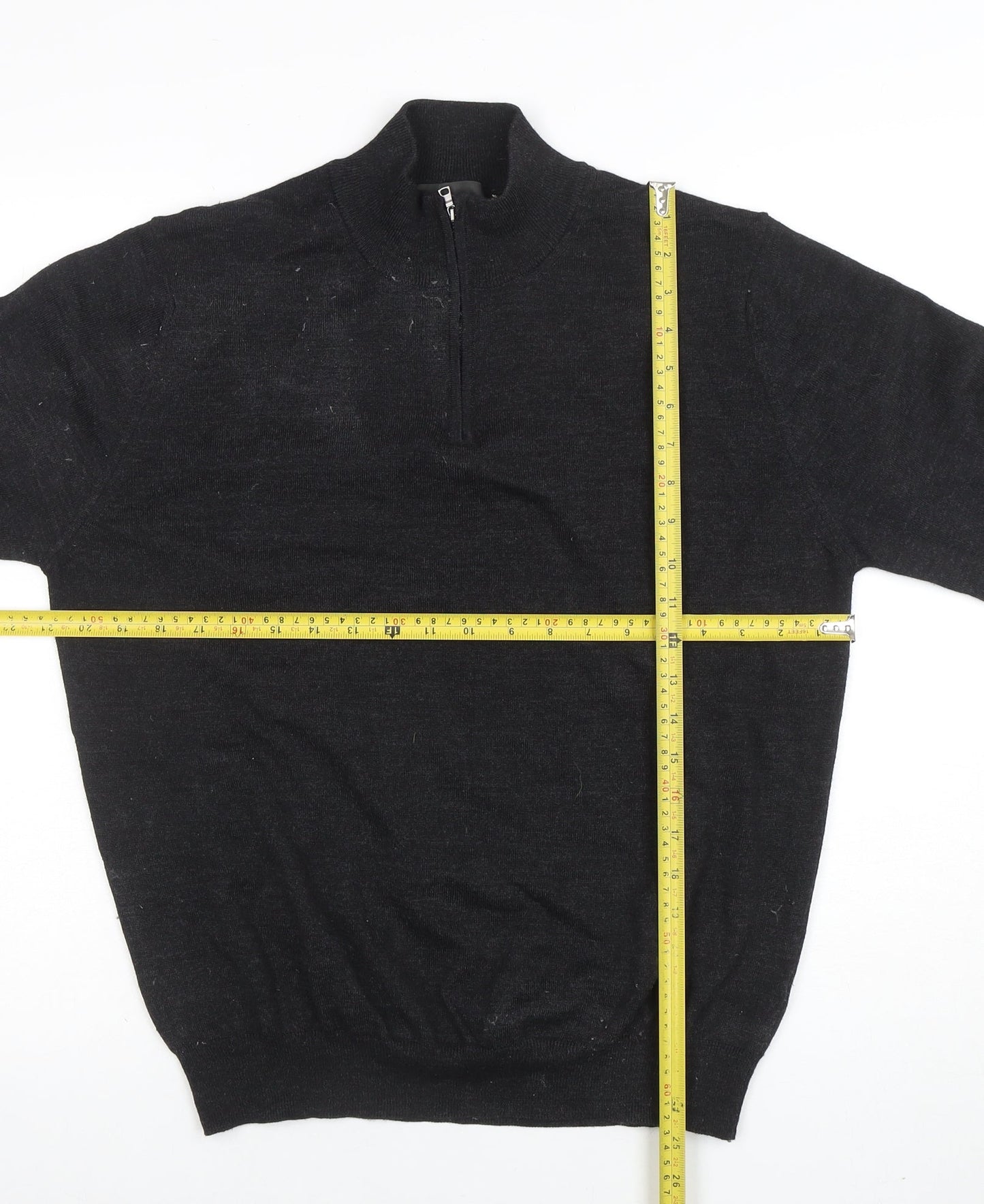 Mens UK Size L Marks and Spencer Black Full Zip Jumper