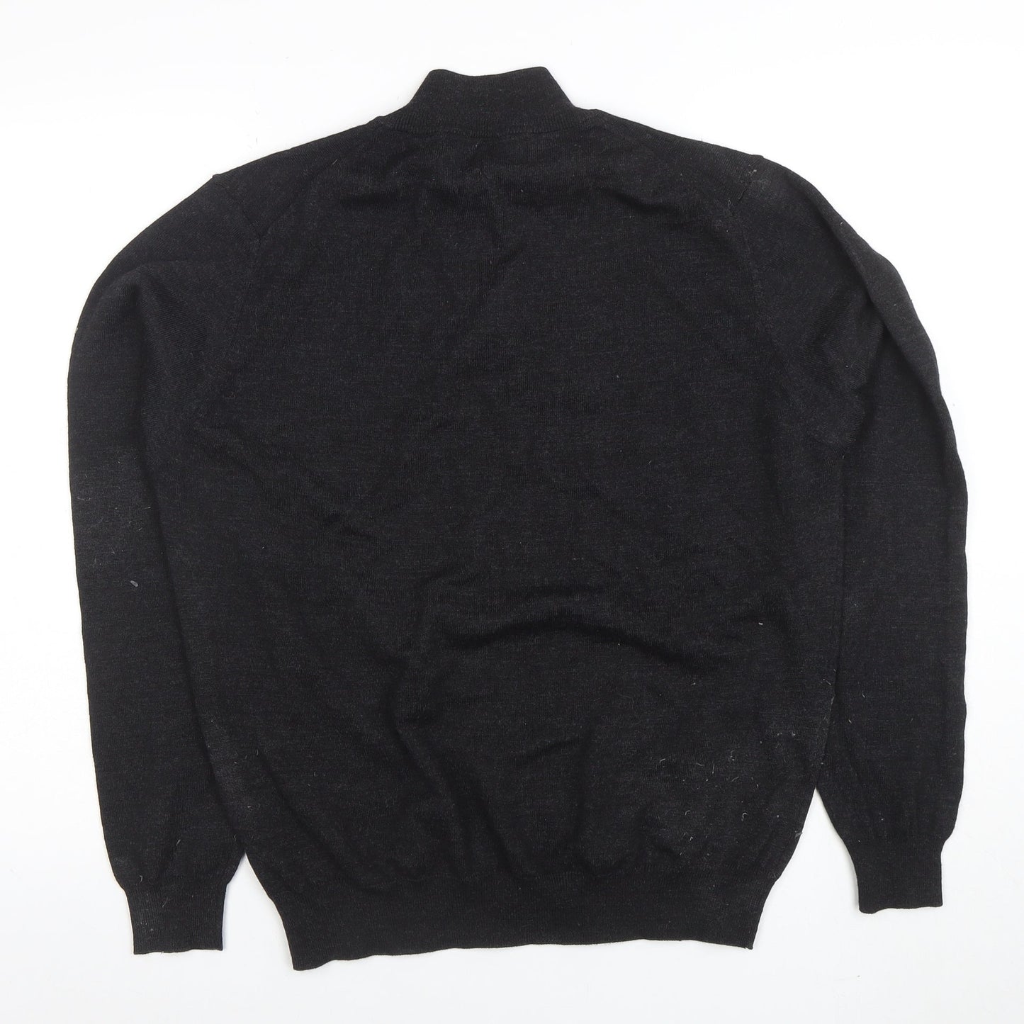 Mens UK Size L Marks and Spencer Black Full Zip Jumper