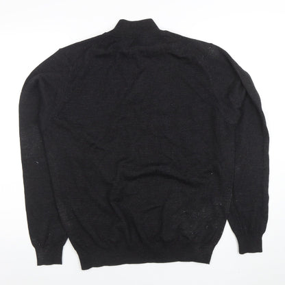 Mens UK Size L Marks and Spencer Black Full Zip Jumper