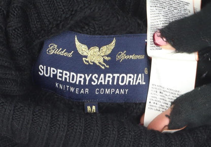 Womens UK Size M Superdry Black Pullover Jumper