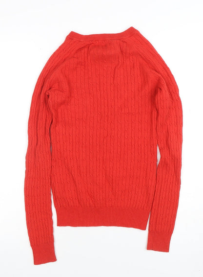 Womens UK Size 8 Jack Wills Red Pullover Jumper