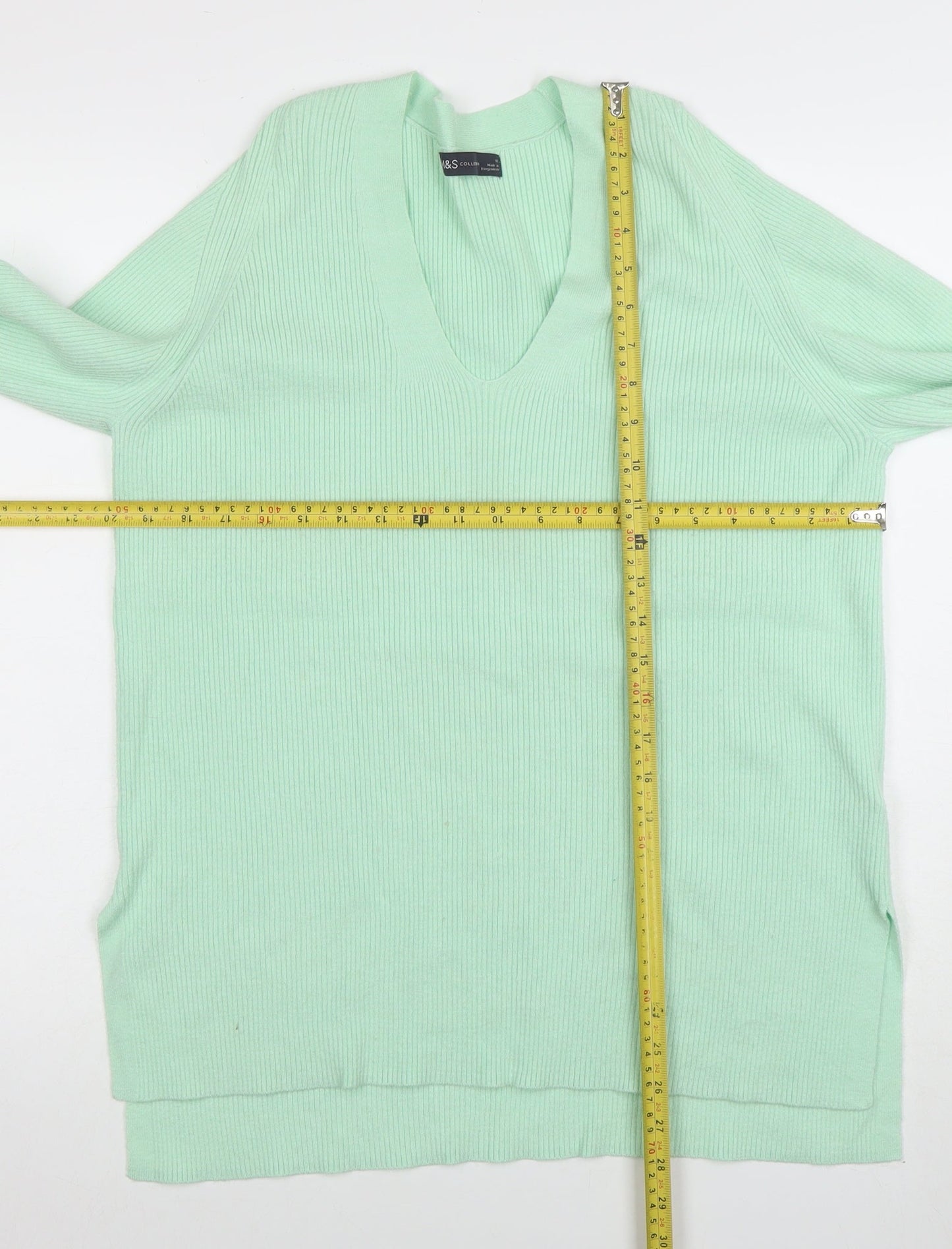 Womens UK Size 12 Marks and Spencer Green Pullover Jumper
