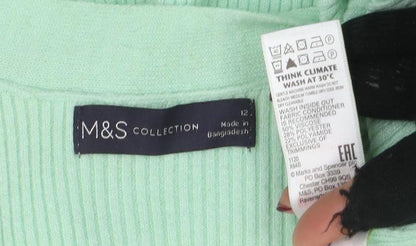 Womens UK Size 12 Marks and Spencer Green Pullover Jumper