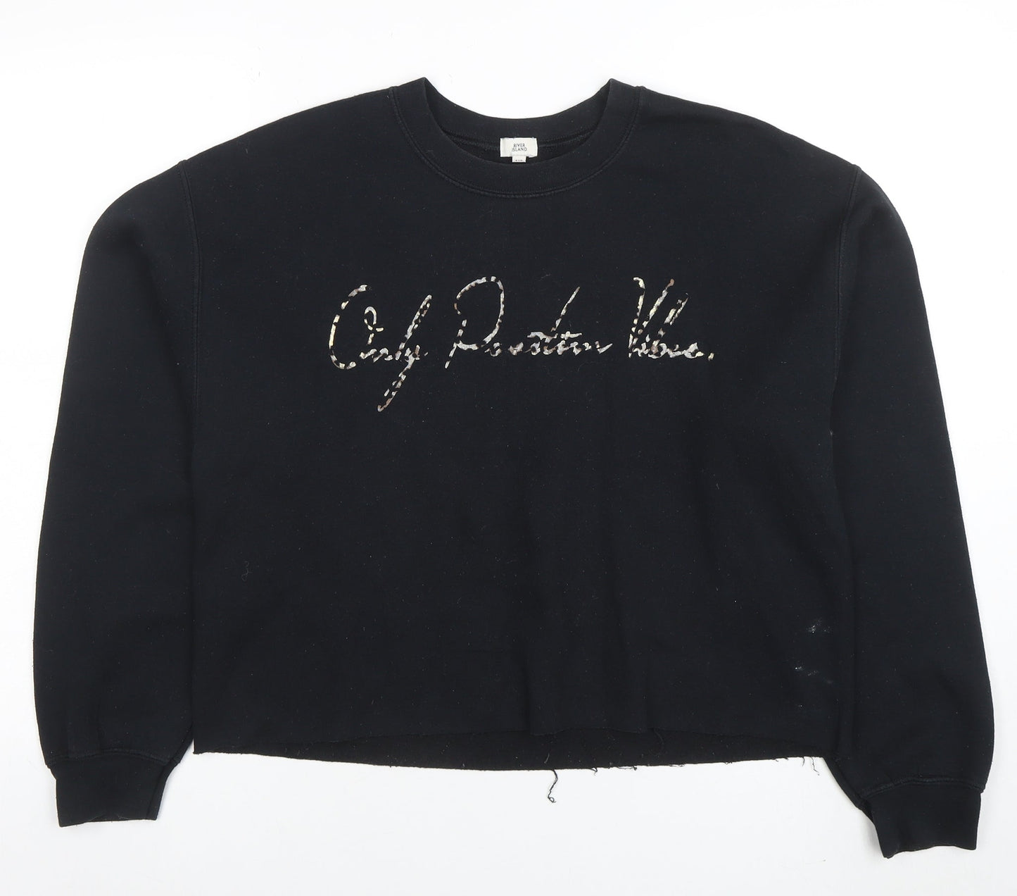 Womens UK Size S River Island Black Pullover Sweatshirt