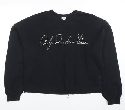 Womens UK Size S River Island Black Pullover Sweatshirt
