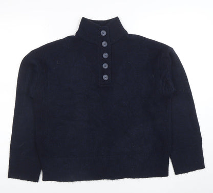 Womens UK Size S New Look Navy Henley Jumper