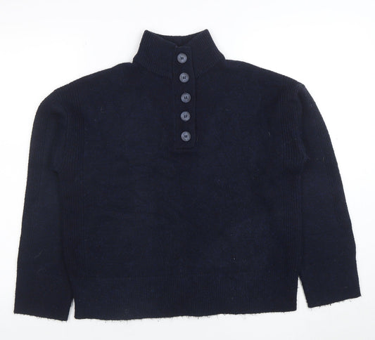 Womens UK Size S New Look Navy Henley Jumper