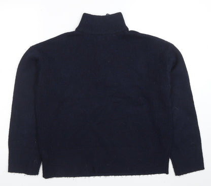 Womens UK Size S New Look Navy Henley Jumper