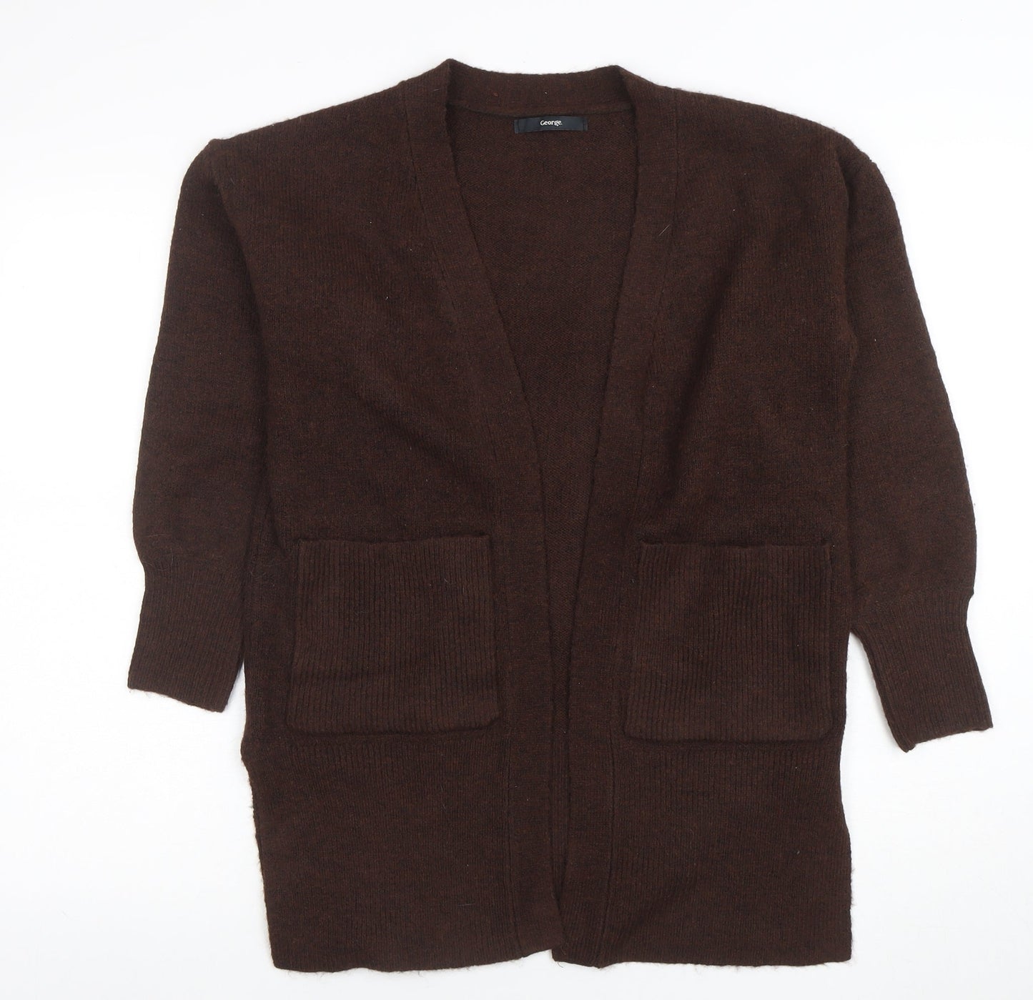 Womens UK Size S George Brown Cardigan Jumper