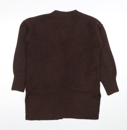 Womens UK Size S George Brown Cardigan Jumper