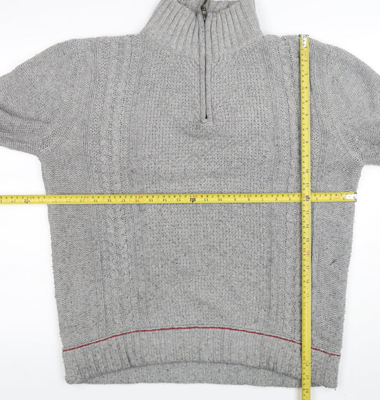 Mens UK Size L Woolrich Grey Half Zip Jumper