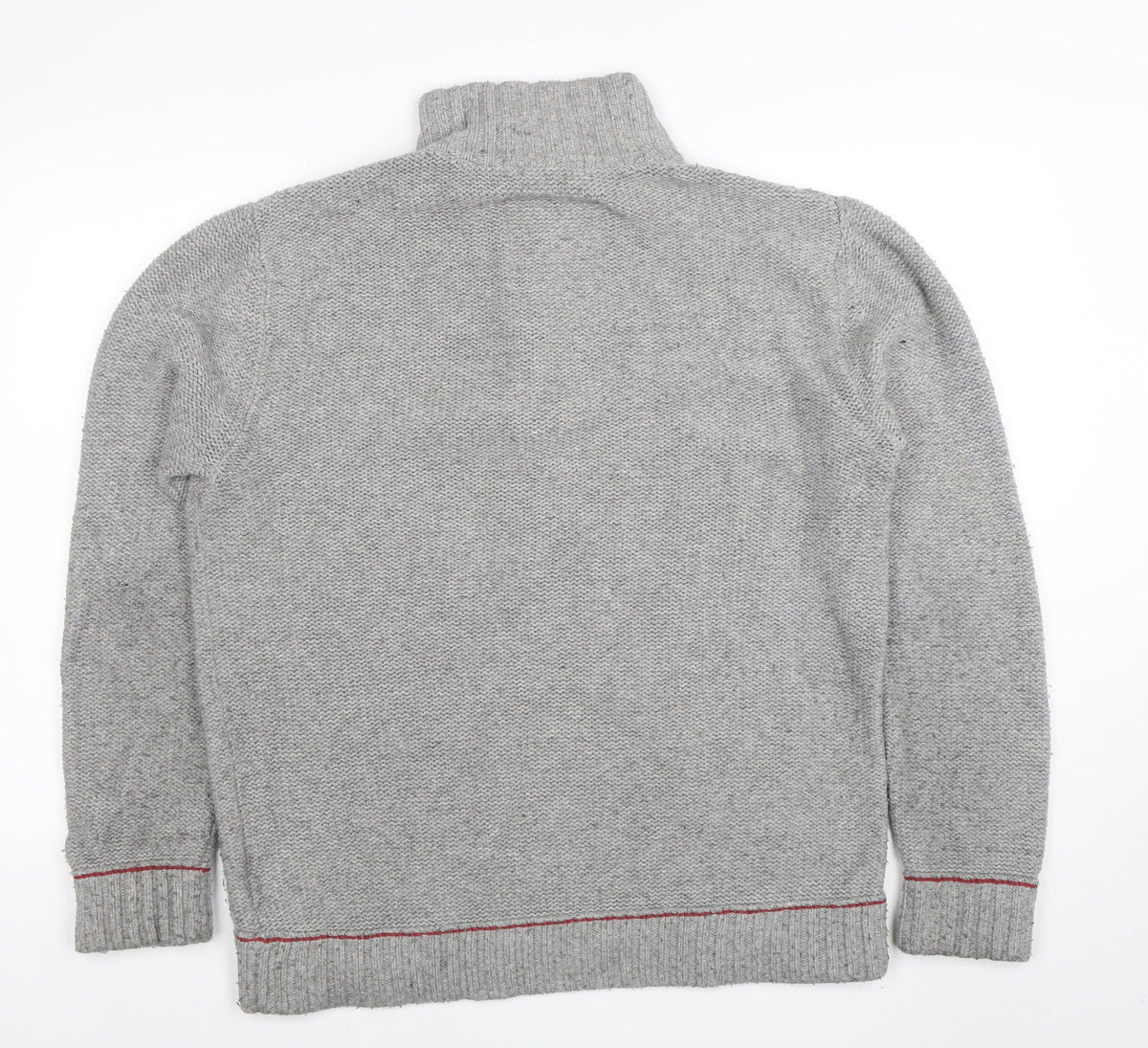 Mens UK Size L Woolrich Grey Half Zip Jumper
