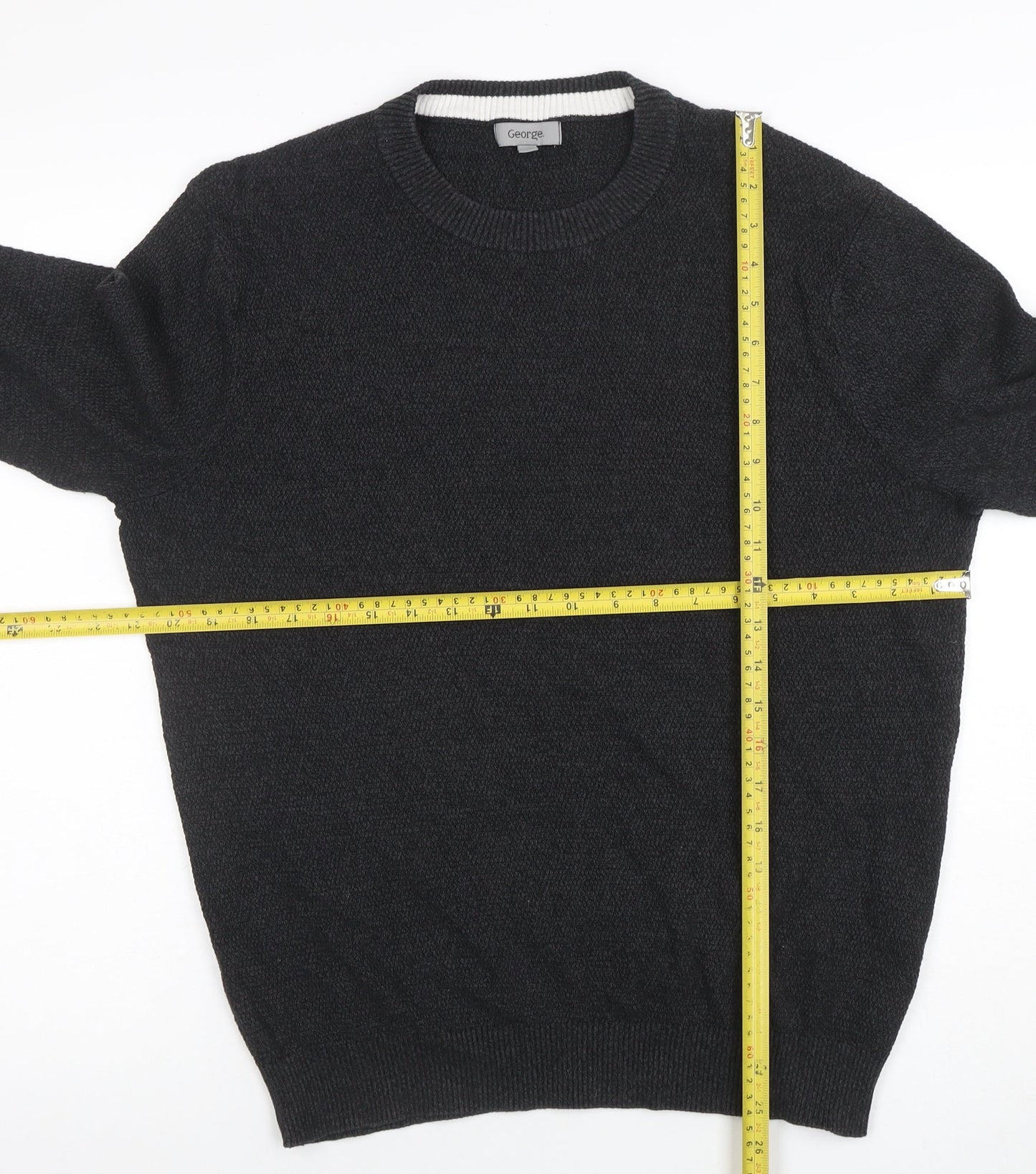Mens UK Size L George Black Pullover Jumper