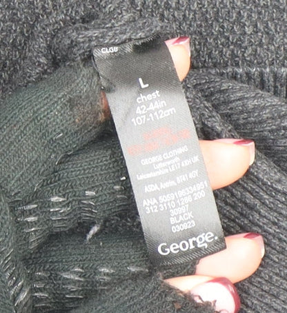Mens UK Size L George Black Pullover Jumper