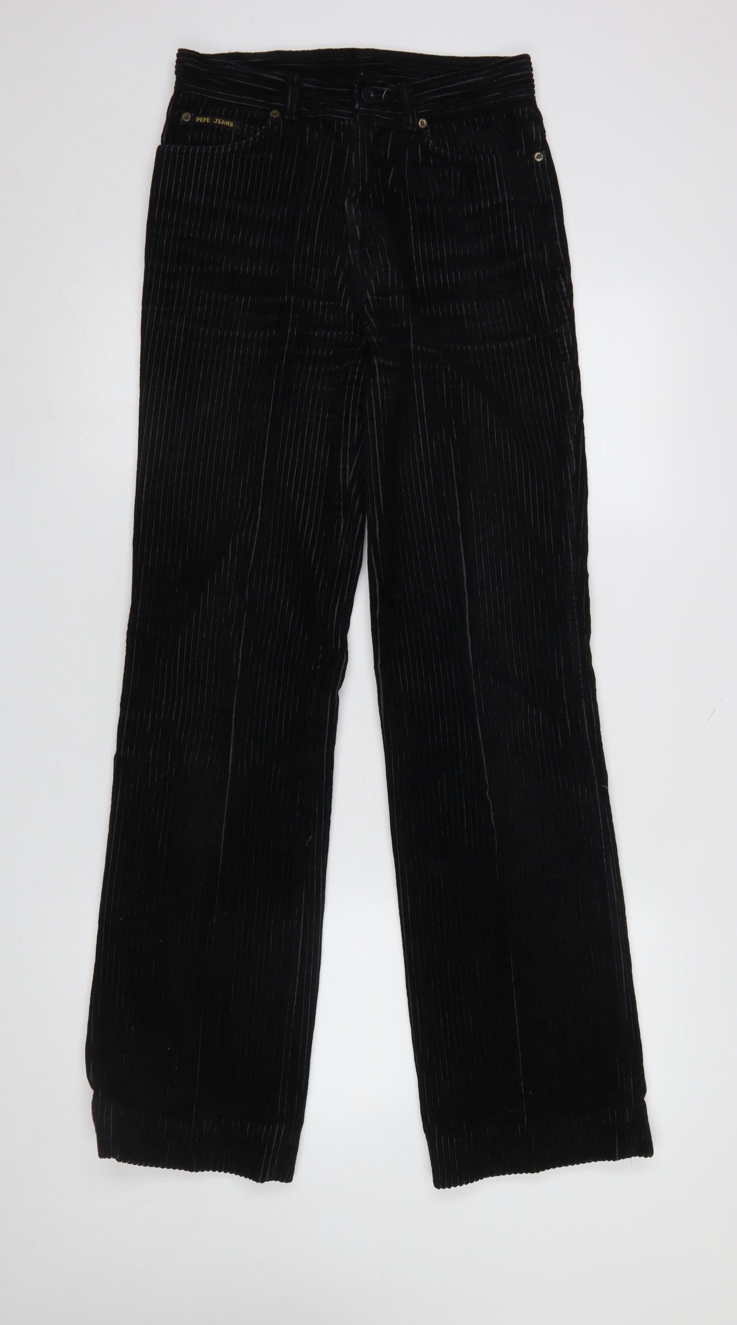 Womens UK Size 30 Pepe Jeans Regular Fit Casual Workwear Black Trousers