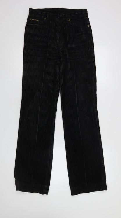 Womens UK Size 30 Pepe Jeans Regular Fit Casual Workwear Black Trousers