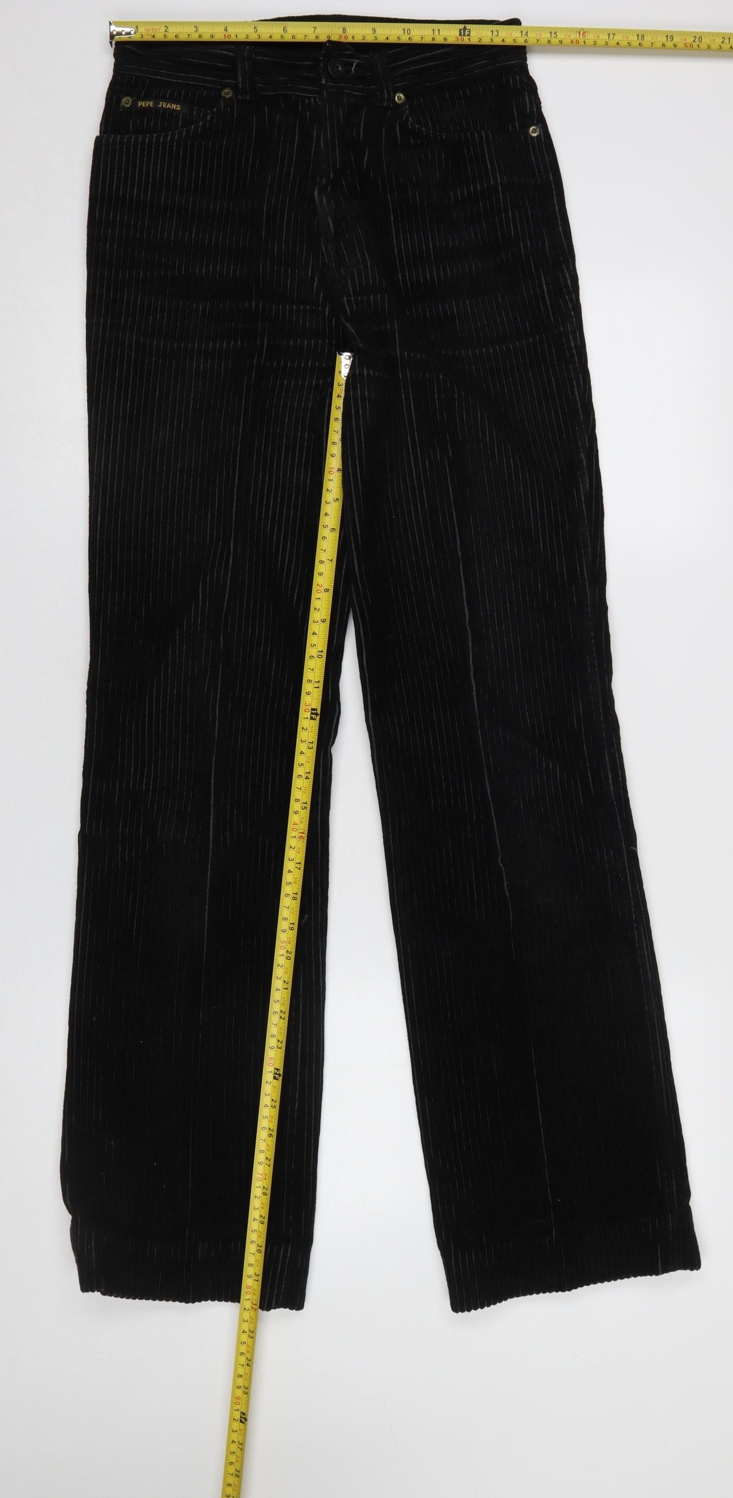 Womens UK Size 30 Pepe Jeans Regular Fit Casual Workwear Black Trousers