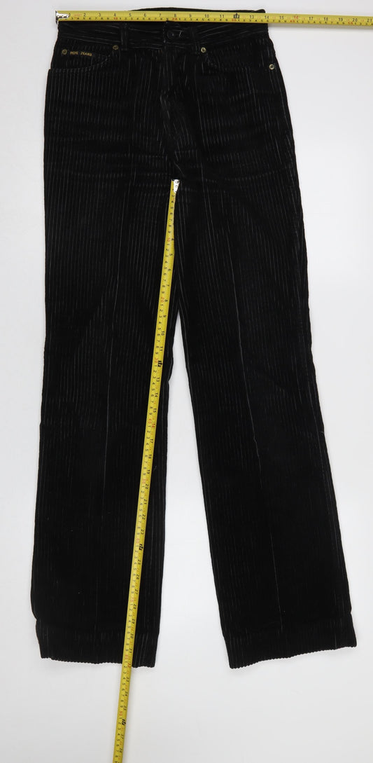 Womens UK Size 30 Pepe Jeans Regular Fit Casual Workwear Black Trousers