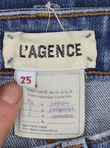 Womens UK Size 25 L'AGENCE Slim Fit Flared Blue Jeans