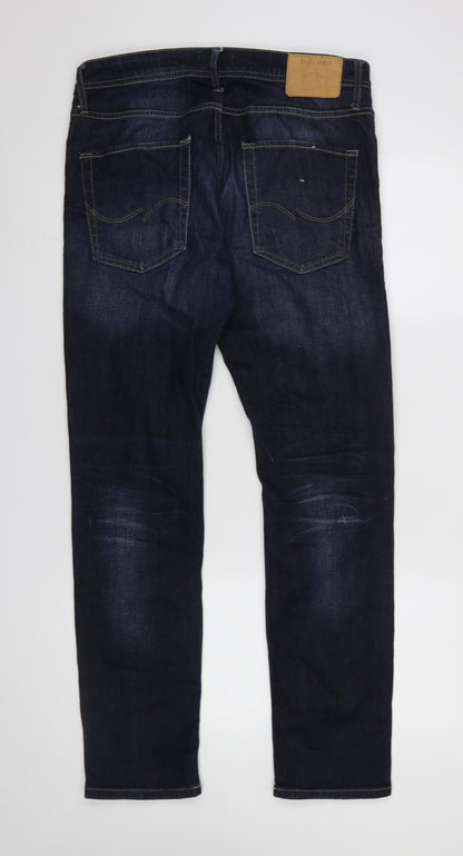 Mens UK Size M JACK & JONES Regular Fit Straight Blue Jeans