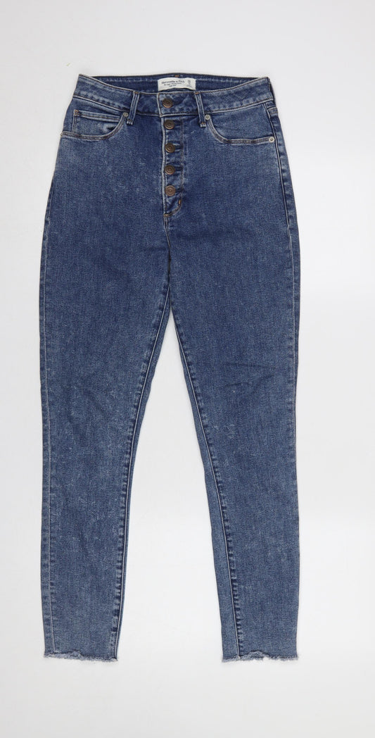 Womens UK Size 8 Abercrombie & Fitch Slim Fit Ankle Blue Jeans